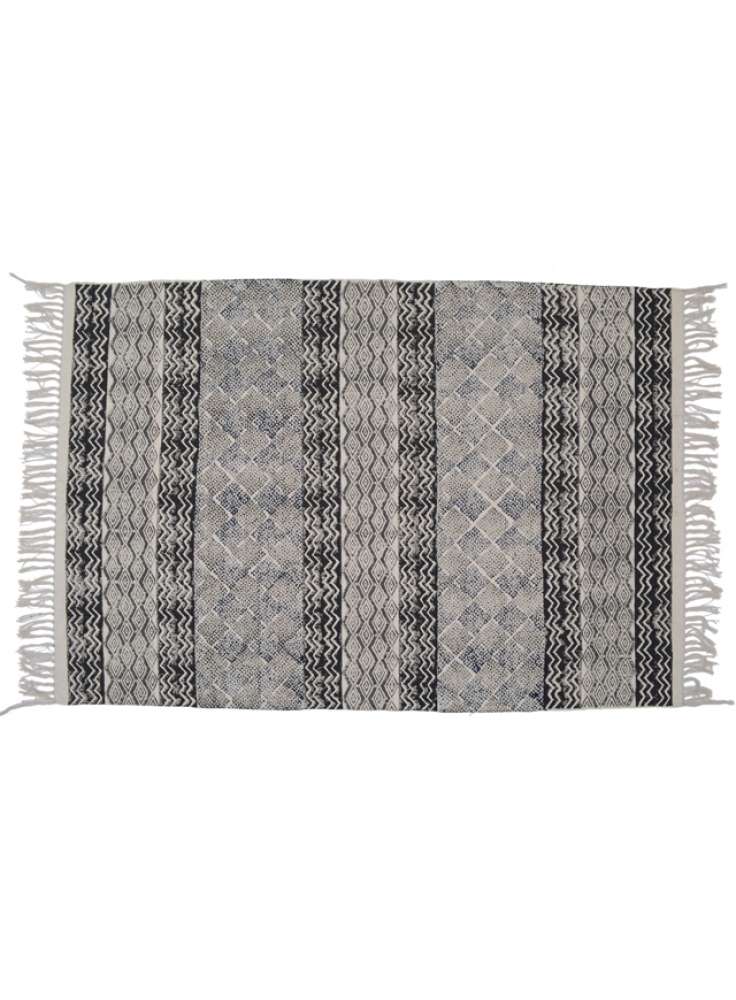 Handloom cotton printed rugs jaipur