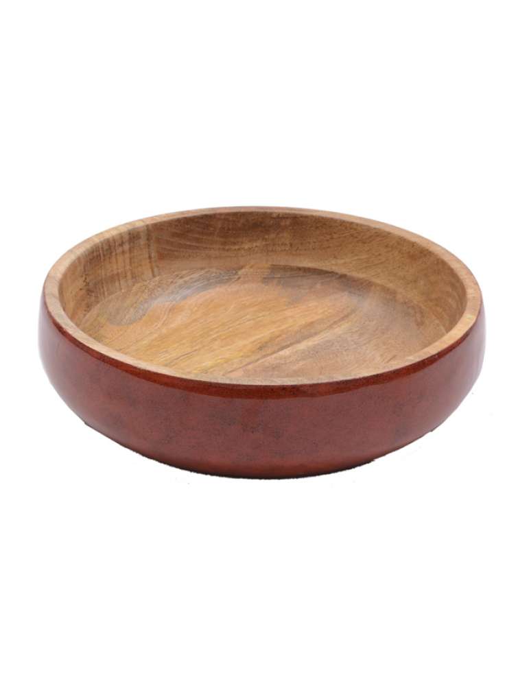 Enamel Print Elegant Wooden Bowl