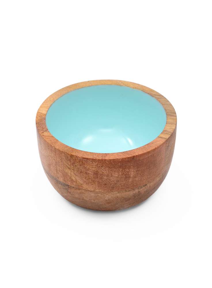 Mango Wood Small Enamel Bowl