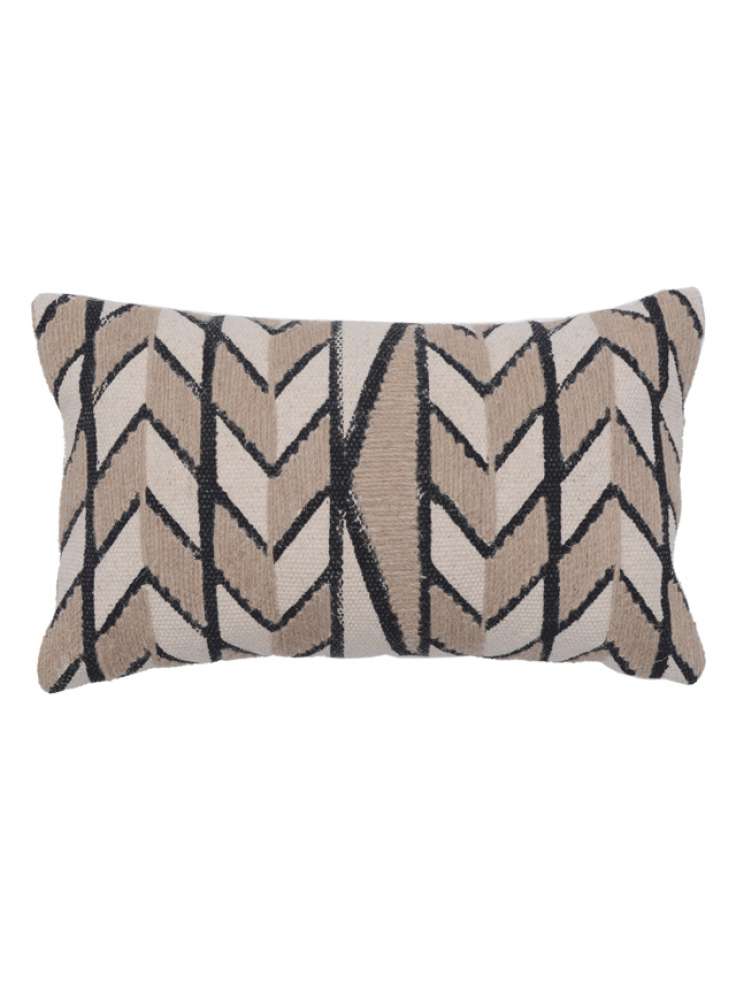 Zig Zag Cotton Embroidery Cushion Cover