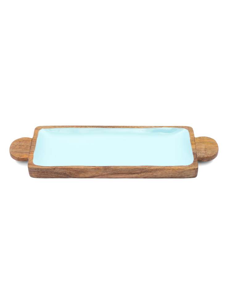 Food Safe Wooden Enamel Serving Platter