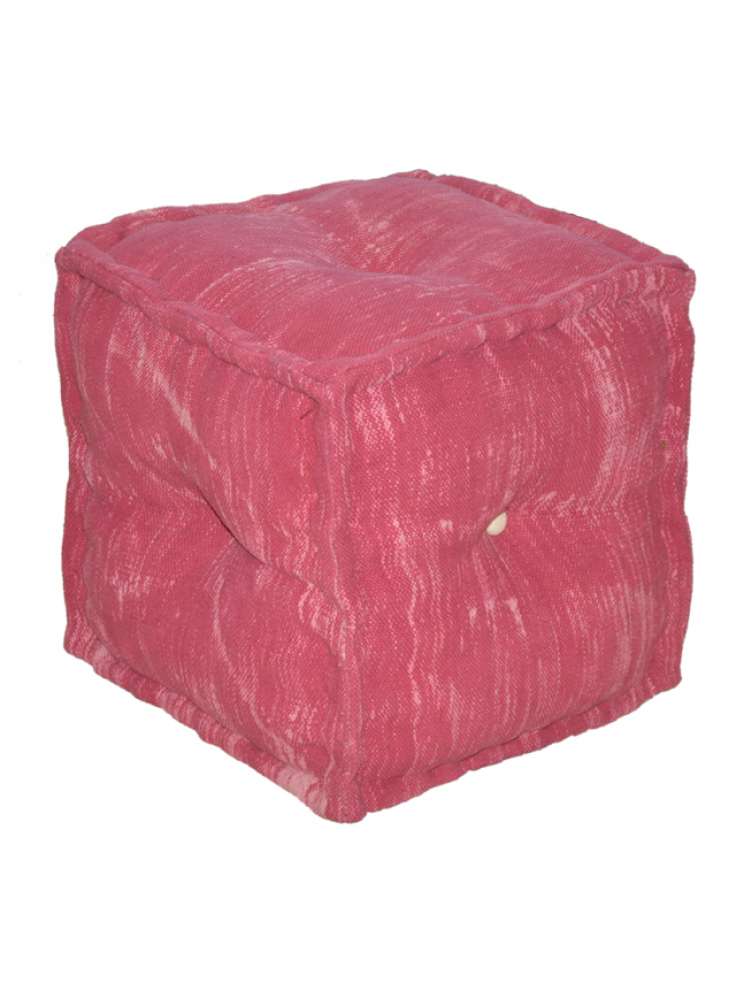 Modern Pink Indoor Cube Pouf
