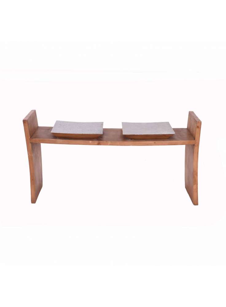 Two Seated Pine Wood Bench Furniture