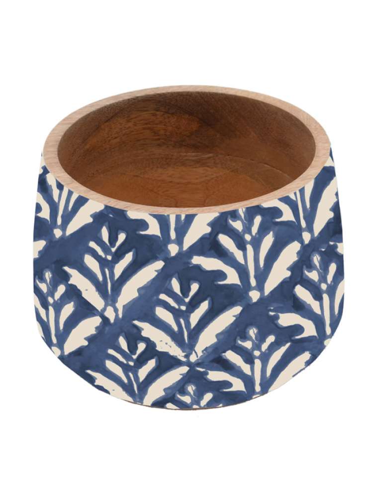 Unique Enamel Print Wooden Bowl