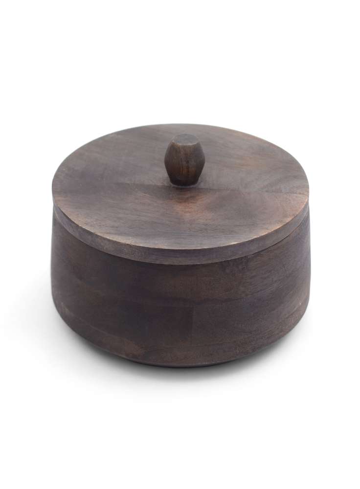 Black Wooden Canister