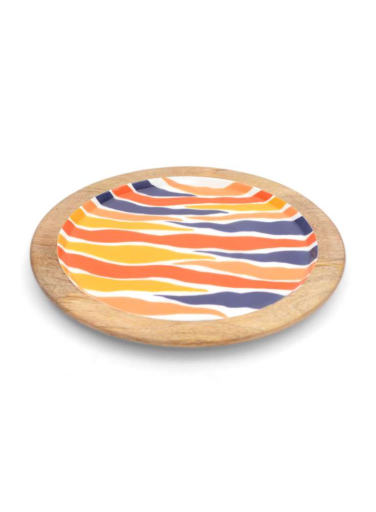 Wooden Enamel Round Platter
