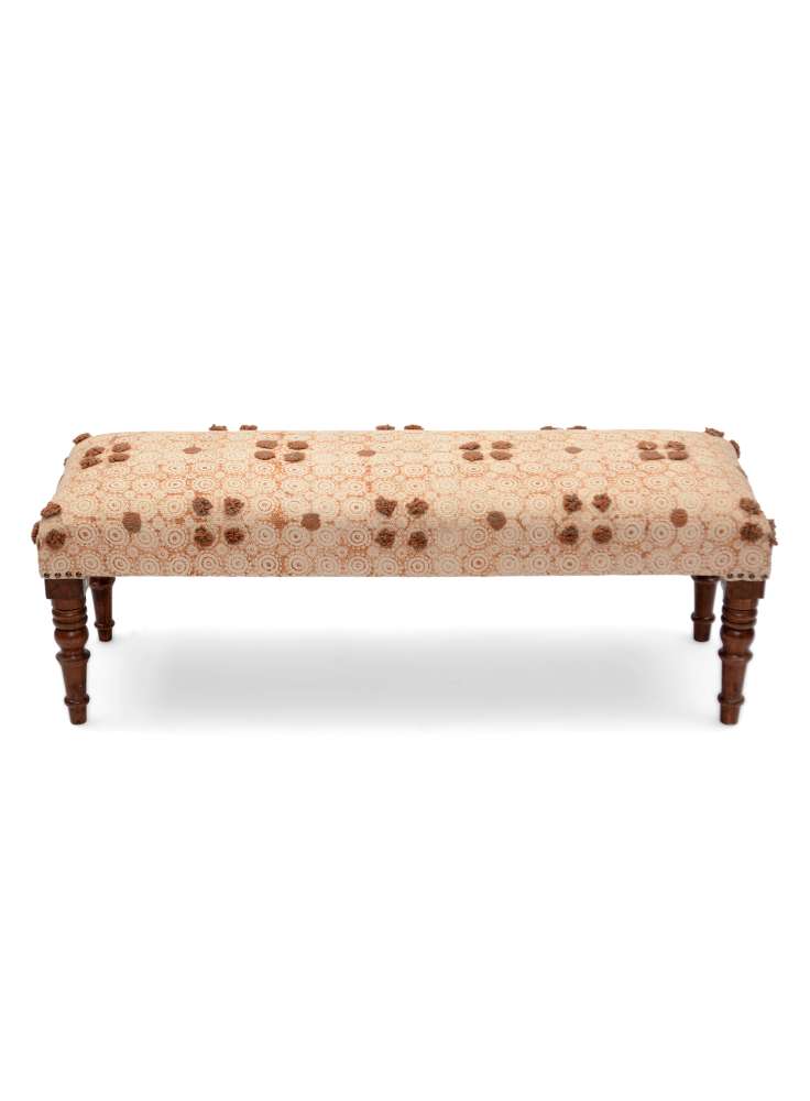 Wooden Bench With Embroidery