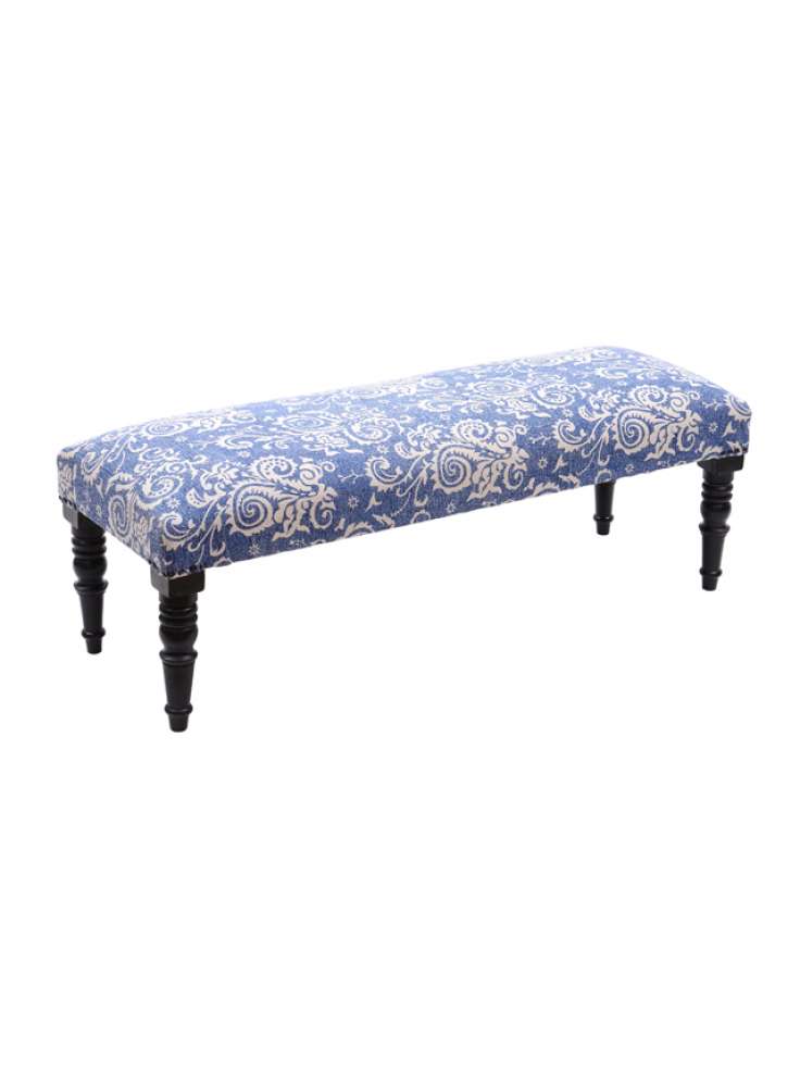 Floral Print Fabric Upholstered 2 Seater Bench