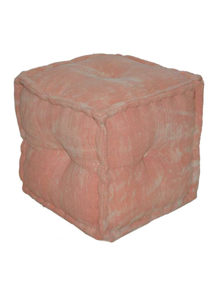 Plain Cotton Cube Pouf