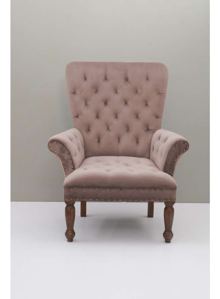 DUSTY PINK TUFFTED ARM CHAIR