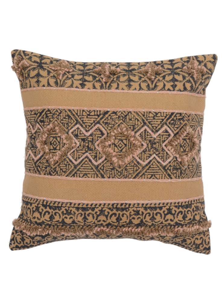 Soft Cotton Printed Embroidered Square Cushion Cover