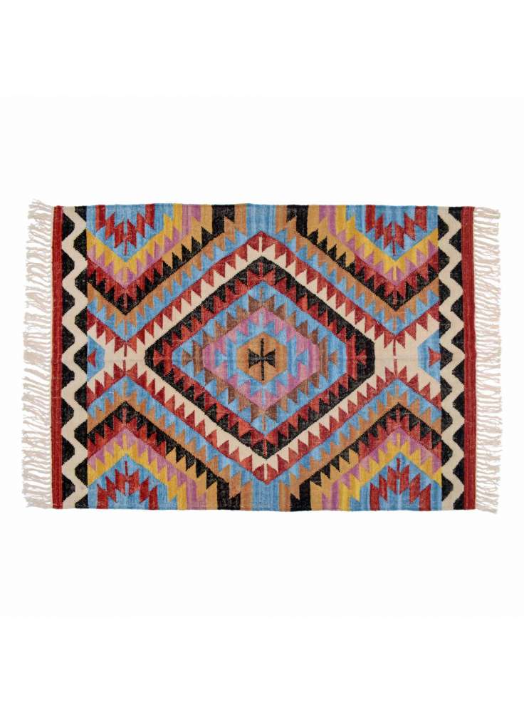 Cotton Woven Kilim Moroccan Pattern Rug