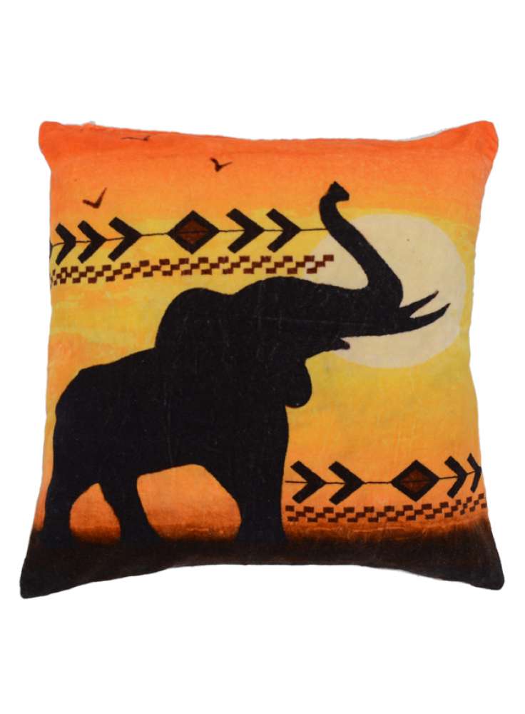Sunset Elephant Print Cushion Cover