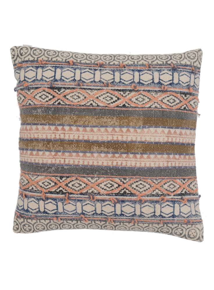 Traditional Geometric Design Cotton Cushion Cover