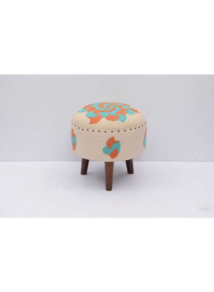 FLOWER EMBROIDARY STOOL