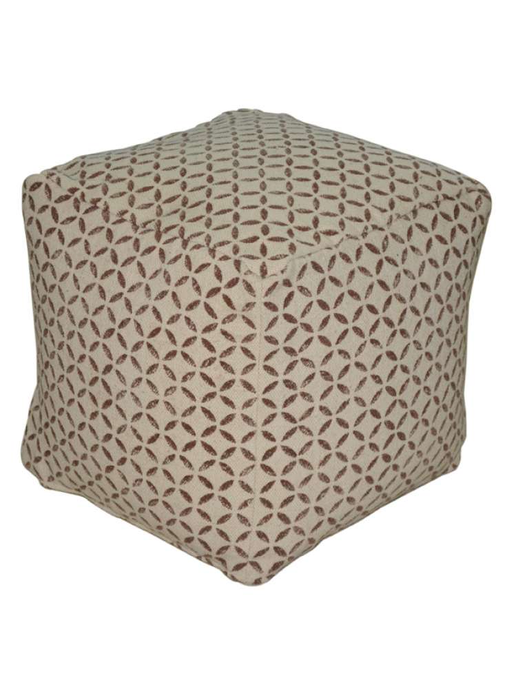 Modern Pattern Cotton Printed Cube Pouf