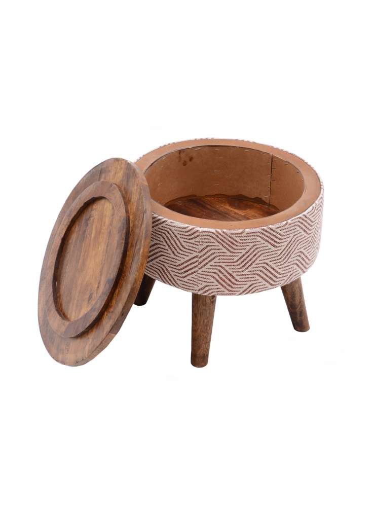 Round storage ottoman stool