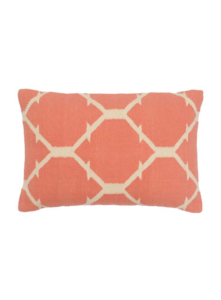 Pink Woven Cotton Cushion cover